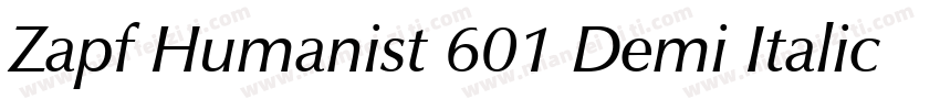 Zapf Humanist 601 Demi Italic BT字体转换